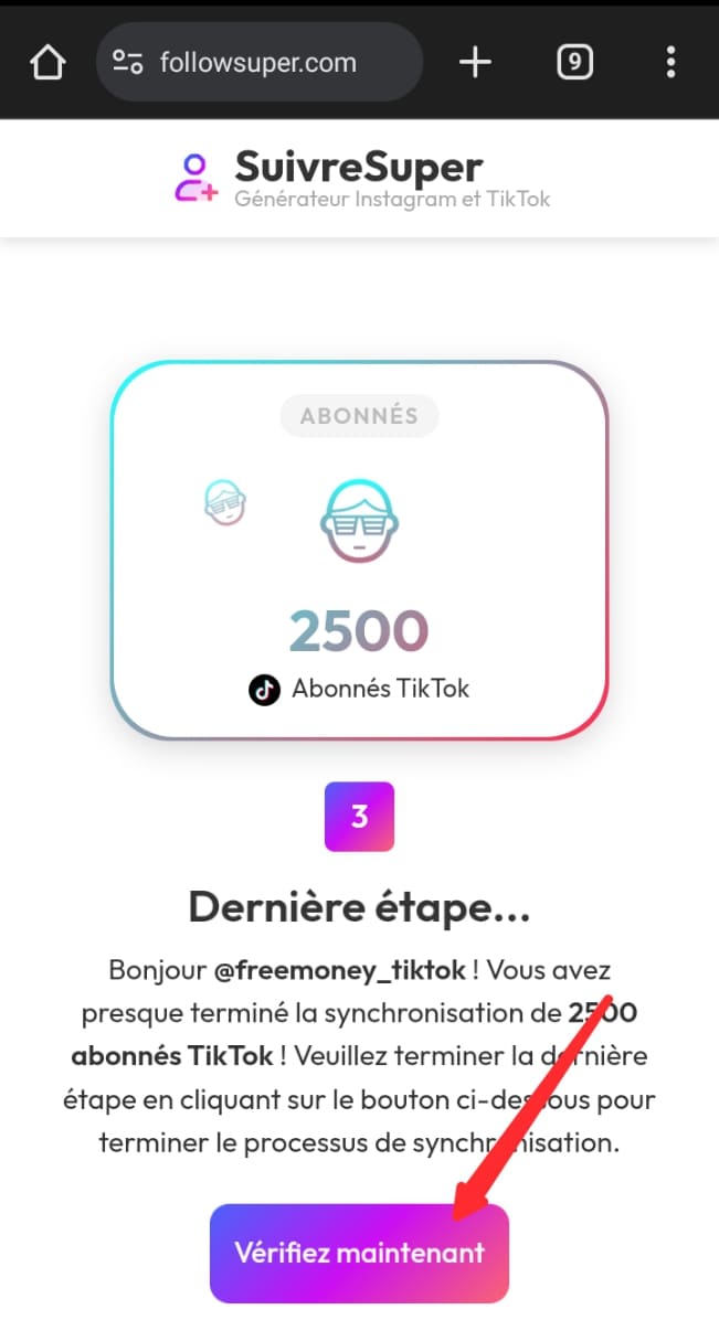 followsuper - site pour gagner des abo tiktok 4